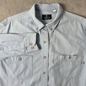 Tyndale FR Flame Resistant Work Shirt Mens Medium Blue Button Down Made in USA